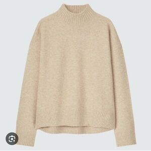 Uniqlo high neck cream/oatmeal sweater